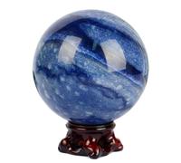 DECORN Natural Blue Aventurine Ball Polished Quartz Crystal Sphere Ball Healing Energy Gemstone Balls Mineral Specimen for Reiki Meditation Divination Home Decoration,55mm