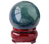 DECORN Natural Blue Green Fluorite Gemstone Sphere with Stand Crystal Quartz Ball Healing Sculpture Figurine Fengshui Decor,4~5cm
