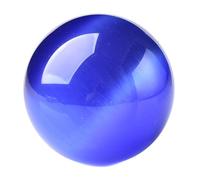 DECORN Natural Crystal Ball Healing Sphere Cat Eye Sphere Quartz Crystal Stones Ornament for Art Crafts Home Decor, Meditation, Divination, Collection,Blue,Dia.80mm