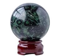 DECORN Natural Malachite Crystal Gem Stone Sphere with Stand Reiki Healing Crystals Ball for Decorations, Reiki, Meditation, Divination or Feng Shui, and Fortune Telling Ball,90~100mm