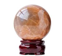 DECORN Natural Orange Moonstone Crystal Ball with Stand Healing Gemstone Sphere Gift for Reiki, Meditation, Witchcraft, Wicca, FengShui Home Decorative,55~60mm