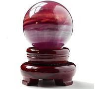 DECORN Natural Rainbow Fluorite Crystal Sphere Polished Rock Healing Gemstone Balls for Reiki Divination Meditation Mineral Lovers Beginners Collectors,70~80mm