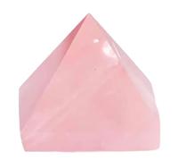 DECORN Rose Quartz Crystals Healing Gemstone Pyramid, Great Pyramid Figurine of Natural Stone Pyramid for Meditation, Reiki, Chakra Balancing and Crystal Pyramids Grid,50mm