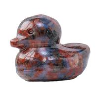 DECORN Set of 2 Duck Figurine Statue Crystals and Healing Stones Deocr Lucky Duck Collectible Deocration for Home Desk Office Mom Gifts,Rhodonite