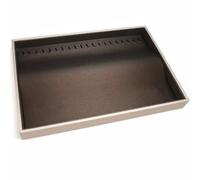 DECORN Stackable Jewelry Organizer Trays for Drawer, Fax Leather Valet Tray for Necklaces, Watches & Earrings, Jewelry Storage Tray & Display Case, Coffee color,Necklace Tray