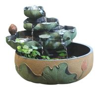 DECORN Tabletop Water Fountain, 5-Tier Lotus Leaf Design,
