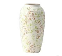 DECORN Vintage Ceramic Vase Chinoiserie Rustic Centerpiece for Entryway, Fireplace, Shelf, Decorative Floral Vase for Home Decor, Wedding & Housewarming Gifts,Yellow,Large