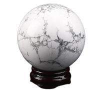 DECORN White Howlite Turquoise Healing Crystal Ball Divination Sphere Sculpture Figurine Gemstone Ball Feng Shui Chakra Aura Home Desk Decor,Diameter 2.8"