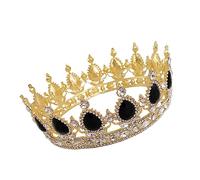 DECORNIJIA 1 PC Chic Baroque Crystal Crown for Brides Elegant Hair Accessory for Bridal Dress Unique Rhinestone Headdress Black for Weddings and Special Occasions