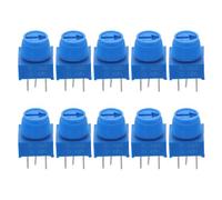DECORNIJIA 10 Pcs Adjustable Trimmer Potentiometer Through Resistor for Breadboard Electronic Projects Metal Resistive Material for LCD Contrast Opamp Volume Control