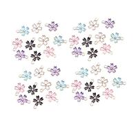 DECORNIJIA 100 Pcs Alloy Flower Charms Creative Pendant DIY Jewelry Making Accessories Durable Elegant Hanging Decorations for Bracelets Earrings Craft Projects Random Color