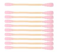 DECORNIJIA 1000pcs Pink Double-sided Cotton Swabs with Spiral Tips, Long Wooden Handle Cosmetic Buds for Makeup Removal and Ear Cleaning