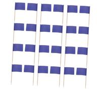 DECORNIJIA 100pcs Blue Toothpick Flags Cheese Markers Cupcake Topper Picks for Wedding Birthday Party Buffet Food Labels Charcuterie Board Sandwich Decor