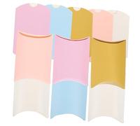 DECORNIJIA 100pcs Candy Pillow Boxes Paper Gift Boxes Pink Purple Gold Blue White Decorative Sturdy Empty for Wedding Valentine Day Party Treat Packaging