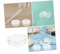 DECORNIJIA 100pcs Clear Plastic Petri Dishes for Laboratory Cell Growth Observation Smooth Inner Surface Agar Plates for Microbiology Studies and Educational Experiments