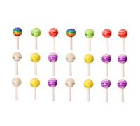 DECORNIJIA 100pcs Lollipop Nail Charms Resin Manicure Ornaments Bright Mixed Colors DIY Nail Art Decorations for Professional and Personal Use