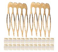 DECORNIJIA 100pcs Metal Side Hair Combs Teeth Bridal Wire Slide Combs for Wedding Veils Crowns Headpiece DIY Craft Accessories Gold