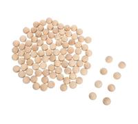 DECORNIJIA 100pcs Natural Wood Color Beads Solid Balls No Hole Unfinished DIY Craft Wood Balls for Painting Engraving Handmade Ornaments and Accessories