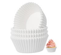 DECORNIJIA 100Pcs Pure White Baking Cups Heat Resistant Cupcake Wrappers Muffin Cases for Even Baking and Easy Cleanup
