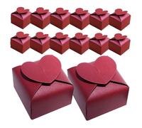 DECORNIJIA 100pcs Red Heart Shaped Paper Candy Boxes for Wedding Baptism Birthday Party Shower Bridal Favor Containers with Luxurious Finish for Sweet Treats and Themed Decorations