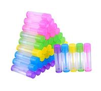 DECORNIJIA 100pcs Refillable Lipstick Tubes DIY Lip Balm Containers Plastic Empty Lipstick Tubes with Colored Caps and Bases for Personal Beauty Crafting