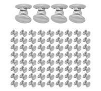 DECORNIJIA 100pcs Silver Double Cap Metal Rivet Studs 5x5mm Tubular Snap Fasteners for Leathercraft Sewing Repairs DIY Bags Belts Shoes Accessories