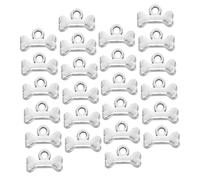 DECORNIJIA 100pcs Small Zinc Alloy Dog Bone Charms for Jewelry Making Antique Silver Mini Pendants for DIY Necklace Bracelet Earrings Versatile Crafting Accessories for Keys and Bags