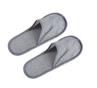 DECORNIJIA 10Pairs Disposable Hotel Slippers Non-slip Cotton Linen Material Comfortable Home Summer Guest Shoes One Gray Full Coverage