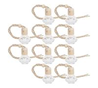 DECORNIJIA 10pcs 8ml Wooden Car Hanging Perfume Bottles Set, Empty Essential Oil Diffuser Bottles for Auto Interior Decoration, Car Fragrance Hanging Pendant Accessories
