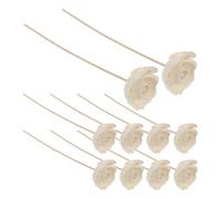 DECORNIJIA 10pcs Artificial Flower Reed Diffuser Sticks, Rice Paper and Wood Scent Refill, Even Release Essential Oils, Decorative Home Fragrance for Living Room Bedroom Bathroom