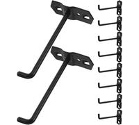 DECORNIJIA 10pcs Black Square Metal Pegboard Hooks for Wall Display Area and Supermarket Use, Sturdy Iron Material with Bulk Pack Convenience, Modern Sl esign Retail Display Shelf Hooks