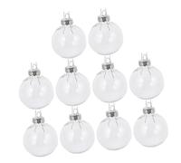 DECORNIJIA 10pcs Christmas Ball Ornaments Silver Shatterproof Hanging Balls Palmy DIY Fillable Jumbo Size Dome Transparent The Pet