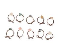 DECORNIJIA 10pcs Elastic Pearl Hair Ropes for Gentle No-pull Hair Bands Stylish Multi-color Beige Black Pink Green