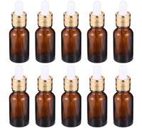 DECORNIJIA 10pcs Glass Dropper Bottles with Roller Ball Rings for Essential Oils Perfume and Aromatherapy Portable Empty Liquid Containers for Travel and DIY Mixing