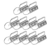 DECORNIJIA 10pcs Metal Ribbon Ends Clamps Keychain Fob Kit Durable Key Ring Hardware for Belts Suitcases Lanyards Necklaces and Bracelets with Corrosion Resistance and Stable Construction