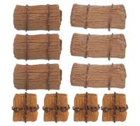 DECORNIJIA 10pcs Mini Hay Bales Set for Farm Diorama Materials - Square, Rectangular Oval Artificial Straw Haystacks for Dollhouse Crafts, Scenic Model Building and Table Display