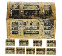DECORNIJIA 10pcs Mini Pirate Treasure Chest Models Vintage Style Party Decoration Centerpiece Dollhouse Accessories with Realistic Look and Smooth Surface