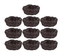 DECORNIJIA 10pcs Mini Resin Bird Nests with Eggs for Home Decor Handmade Artificial Birds Ornaments Compact Natural Touch for Easter Decorations Craft Supplies Garden Display