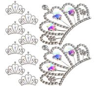 DECORNIJIA 10Pcs Mini Tiaras Crown Shape Rhinestone Flatback Embellishments for DIY Jewelry Making Hair Accessories Women’S Crystal Crown Charms Party Decorations