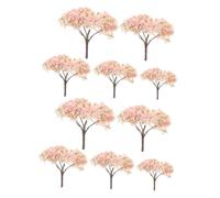 DECORNIJIA 10pcs Miniature Fake Cherry Blossom Trees for Diorama Sand Table Realistic Mini Decor Trees with Varied to Detailed Landscape Model Accessories for Railroad and Garden Scenes