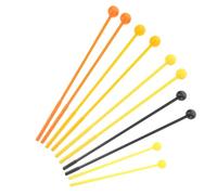 DECORNIJIA 10pcs Plastic Drum Mallets Percussion Sticks for Xylophone Glockenspiel with Vibrant Colors Orange Yellow Black Lightweight Musical Instrument Accessories