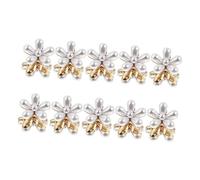 DECORNIJIA 10pcs Small Pearl Hair Claw Clips Flower-shaped Mini Hair Clamps for Women Smooth Non-slip Accessories for Stylish