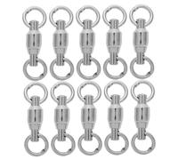 DECORNIJIA 10pcs Stainless Steel Bearing Fishing Swivels High Load Capacity Rolling Connectors for Freshwater Saltwater Angling Equipment Tackle Accessories