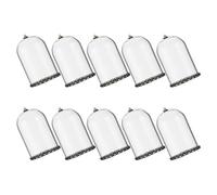 DECORNIJIA 10pcs Tiny Wishing Bottle Charms with 20x30mm Glass Globe Dome Cover and Vintage Lace Base, Small Glass Vials Pendants for DIY Jewelry Making, Wedding Decor, and Home Display