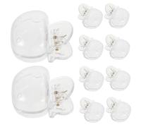 DECORNIJIA 10pcs Transparent Duck-Shaped Toothbrush Head Covers Portable Travel Toothbrush Holder Caps Plastic Protector Clips for Bathroom and Household Organization