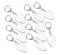 DECORNIJIA 10PCS Transparent Guitar Pick Holder Keychain Clear Plectrum Storage Case Portable Lightweight Pendant for Acoustic Electric Guitar Accessories