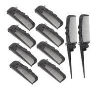 DECORNIJIA 10pcs Vintage Foldable Rat Tail Comb Fine Tooth Detangle Comb Hair Teasing for Hair Stylists and Travel Black