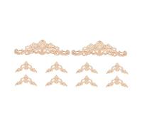 DECORNIJIA 10pcs Vintage Wood Carved Appliques Elegant DIY Furniture Decals for Cabinet and Home Decoration Includes Ornate Floral Corner Accents