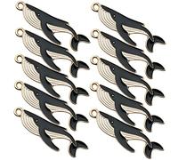 DECORNIJIA 10Pcs Whale Charms Pendants for Jewelry Making Alloy Key Chain Supplies with Hanging Cute Cartoon Design for DIY Keyrings Necklaces Accessories