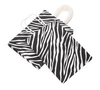 DECORNIJIA 10Pcs Zebra Pattern Paper Bags with Handles Gift Wrapping Bags Multi Function Party Shopping Packaging for Holidays and Weddings